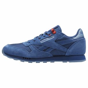 Reebok Classic Leather Turnschuhe Kinder - Blau/Rot - DE 627-CSZ